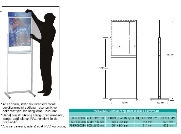 Sürgülü Stand ebat